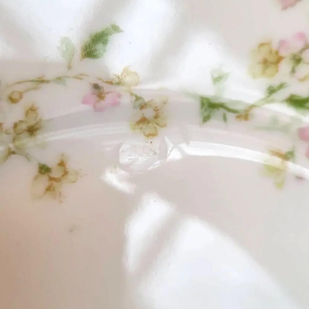 Vintage Haviland Limoges Bread Plate Pink Yellow Floral Cottagecore Set of 4